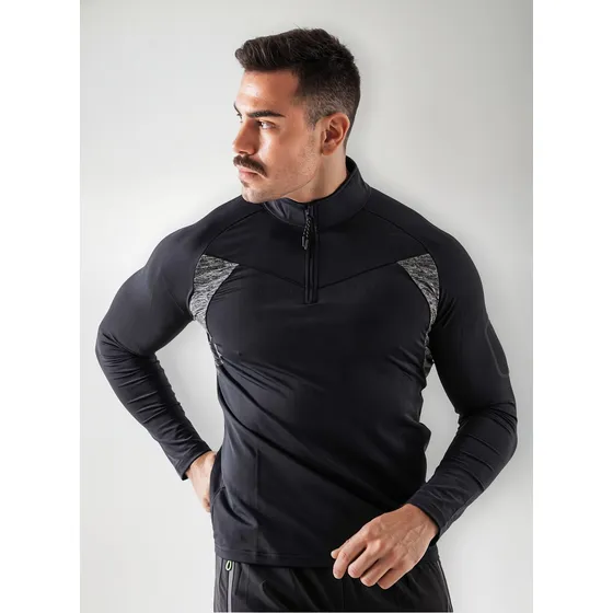 Buzo Deportivo Hombre Medio Cierre I Run Lycra