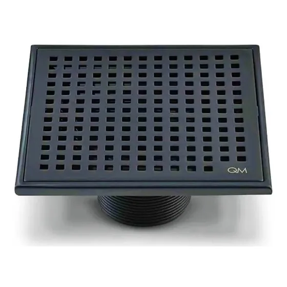 Desague Rejilla Centro Piso Cuadrado 14,5 Cm Negro Qm Mira