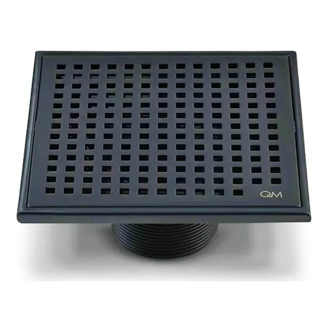 Desague Rejilla Centro Piso Cuadrado 14,5 Cm Negro Qm Mira