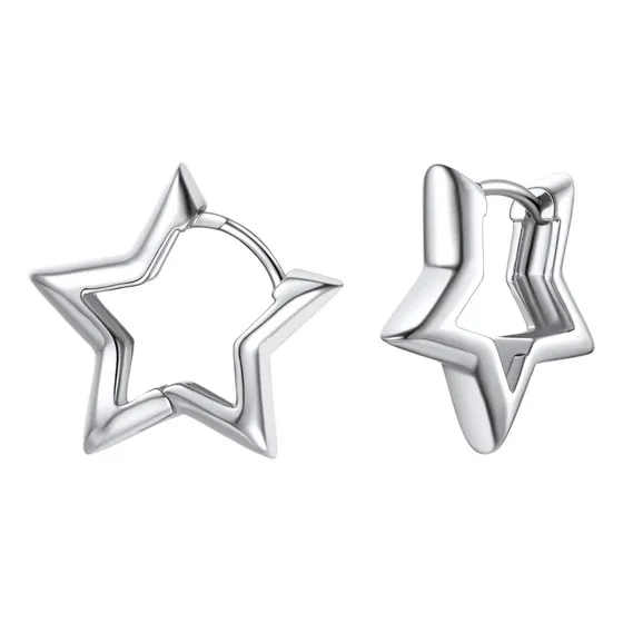 2 Aretes Plata 925 Arracadas Estrella Para Mujer