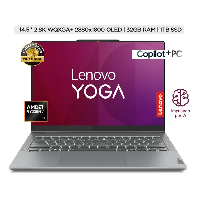 Notebook Yoga Pro 14" color Luna Grey 32GB de Ram 1TB SSD AMD Ryzen 9 83HN001SLM