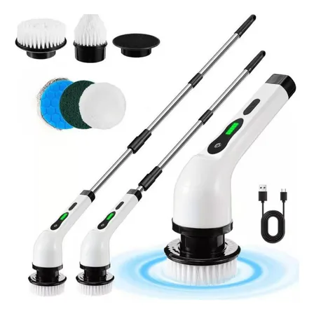 Cepillo Limpiador Electrico Retractil Inalambrico 7 En 1 Color Blanco