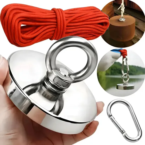 Ima De Neodímio Para Pesca Magnetica 250kg 75 Mm Corda Duplo