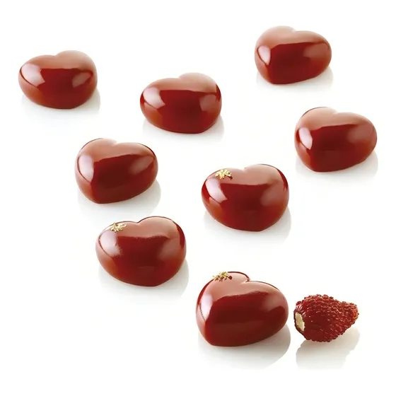 Molde De Silicona Bombones Corazones Micro Love 5 Silikomart Color Blanco