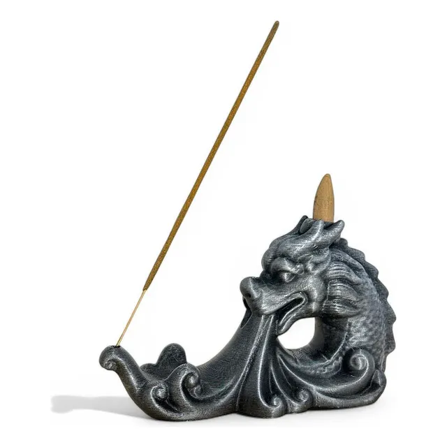 Dragón Porta Incienso Y Cascada Humo + 10 Conitos De Regalo