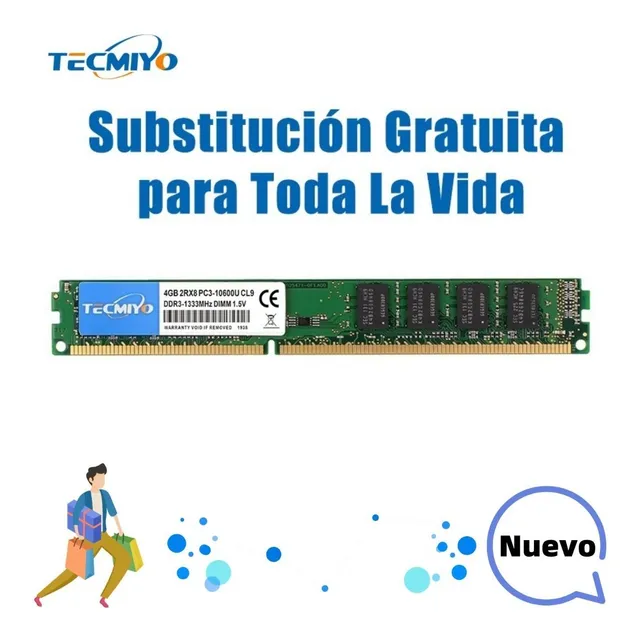 Tecmiyo 4gb Ddr3-1333 Udimm 2rx8 Memoria Ram De Escritorio V