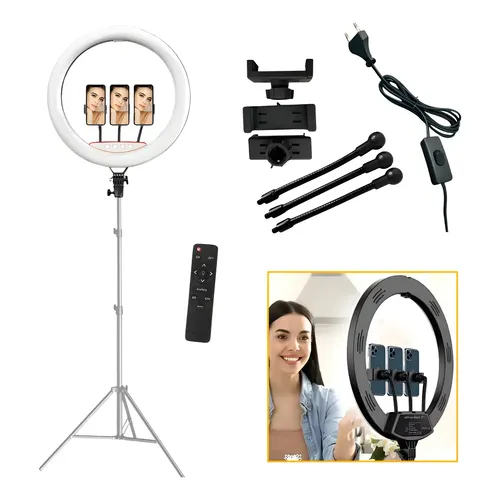 Iluminador Ring Light 18 45w Tripé 2m Youtuber Selfie Lives
