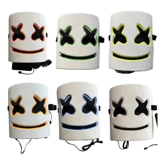Máscaras Luz Led Dj Marshmellow Halloween Cosplay Color Multicolor Marshmello