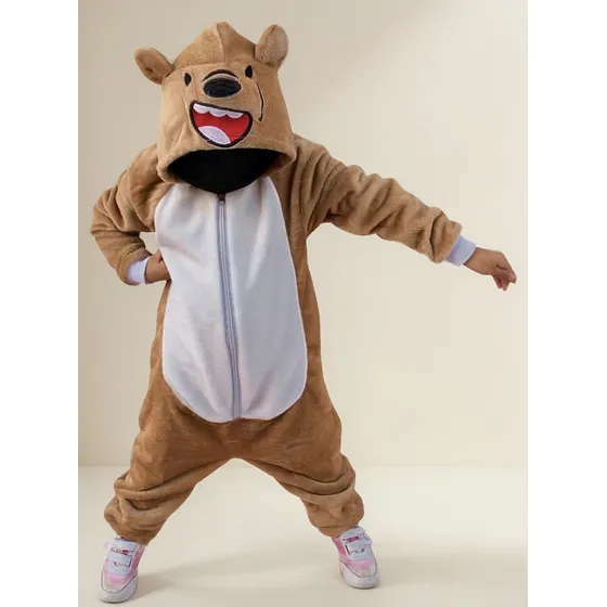 Pijama Térmico Enterizo Tela Peluche Oso Escandaloso Niño 
