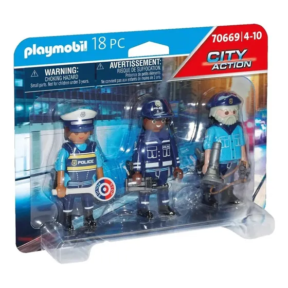 Playmobil City Action: 3 Figuras De Policía