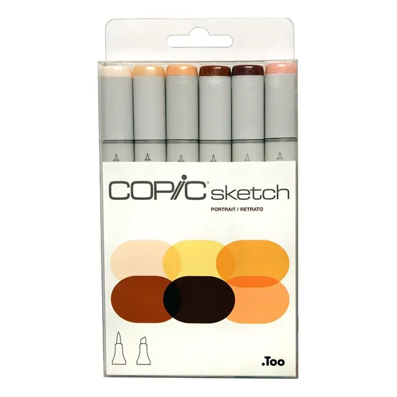 Marcador Copic Sketch Retrato En Estuche X6 Colores Microcen
