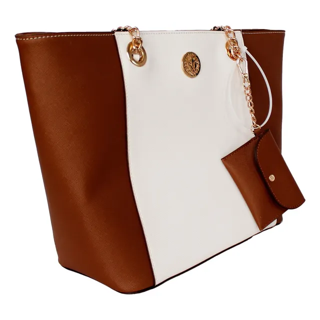 Bolsa Para Dama Tote Anne Klein Original Marron/crema