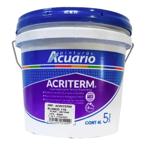 Impermeabilizante Acuario Acriterm 5 Años 4 Lts Blanco