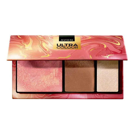 Avon Ultra Color - Paleta Facial Multifuncional Em Pó 3 Em 1