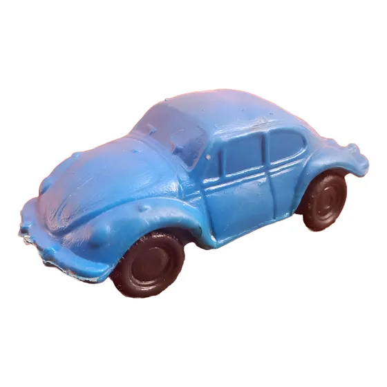 Carrinho Mini Fusca Azul Plastico Bolha Antigo - 8 Cm