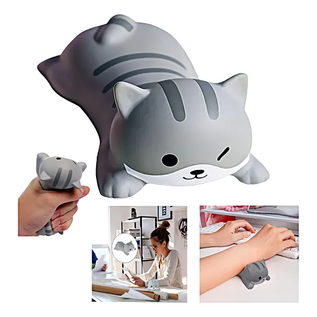Reposamuñeca Raton Mouse Alfombrilla Gato Teclado Ergonómico