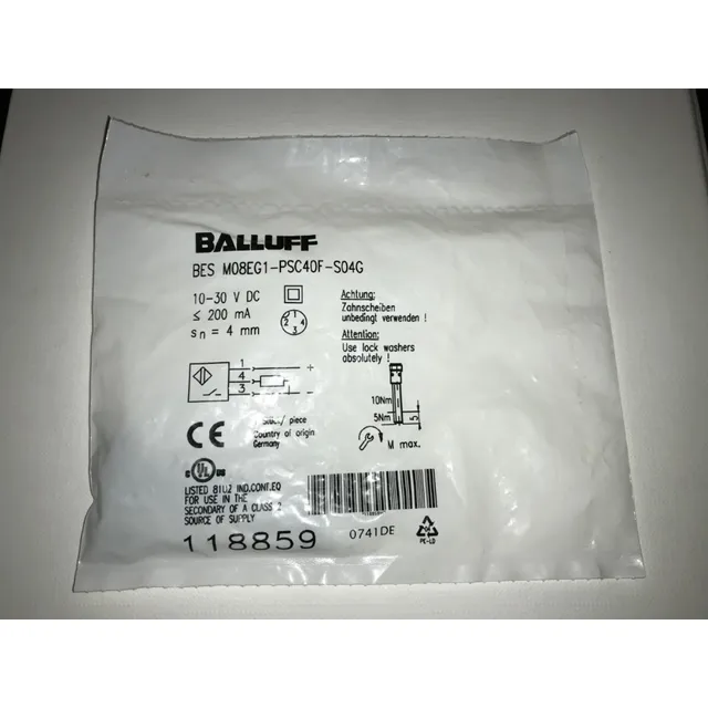 Balluff Bes001h Bes M08eh-psc40f-s04g Sensor Inductivo