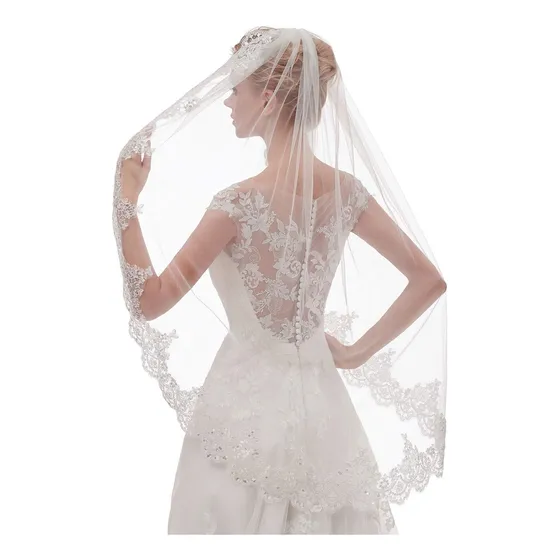Velo De Novia De Encaje De 1 Nivel Para Mujer Ideal