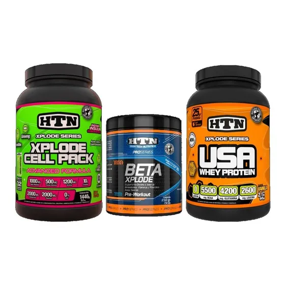 Beta Xplode + Xplode Cell Pack + Usa Whey Protein 1kg Combo Recuperación Htn