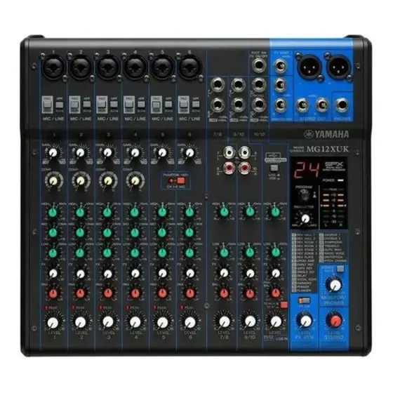 Mesa E Som Mg12 Xuk 12 Canais Yamaha Usb E Fx