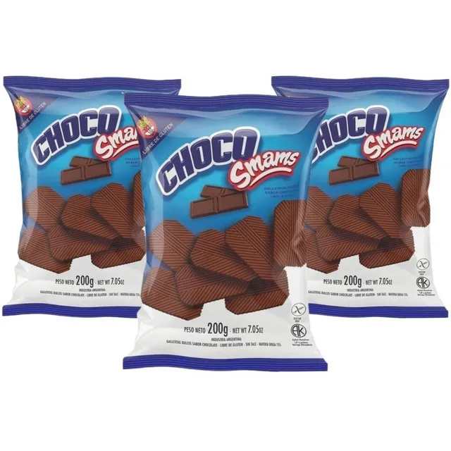 Galletitas Dulces Smams De Chocolate Sin Gluten 200g Pack X3