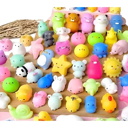 25 Squishy Mochi Bichinho Macio De Apertar Squishies Tiktok Colorido 5 Sentidos Brinquedos