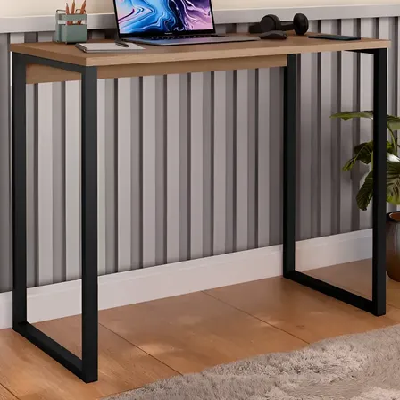Mesa Escrivaninha Industrial Estudo Aparador Office Pés Aço
