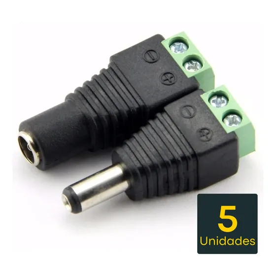 Conector Dc Plug Macho Y Hembra Cctv 12v Voltios Pack