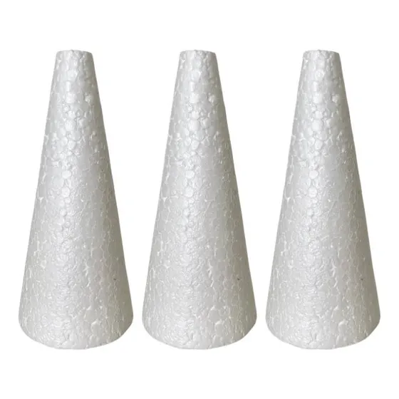 Cone De Isopor 24 Cm Kit Com 3 Unidades