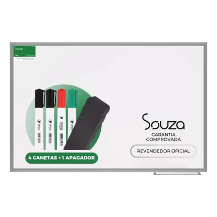 Lousa Quadro Branco Moldura De Alumínio 120 X 90 +1apg +4can Branco