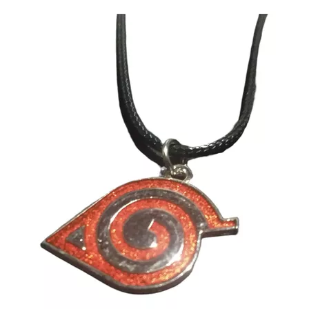 Collar-aldea De La Hoja-plateado Y Rojo-naruto