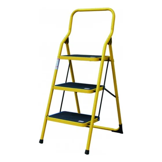 Escalera Personal Peldaños Acero 3 Escalones Amarilla Color Amarillo