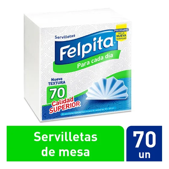 Servilletas Calidad Superior Blancas Felpita 70 Unidades Blancas
