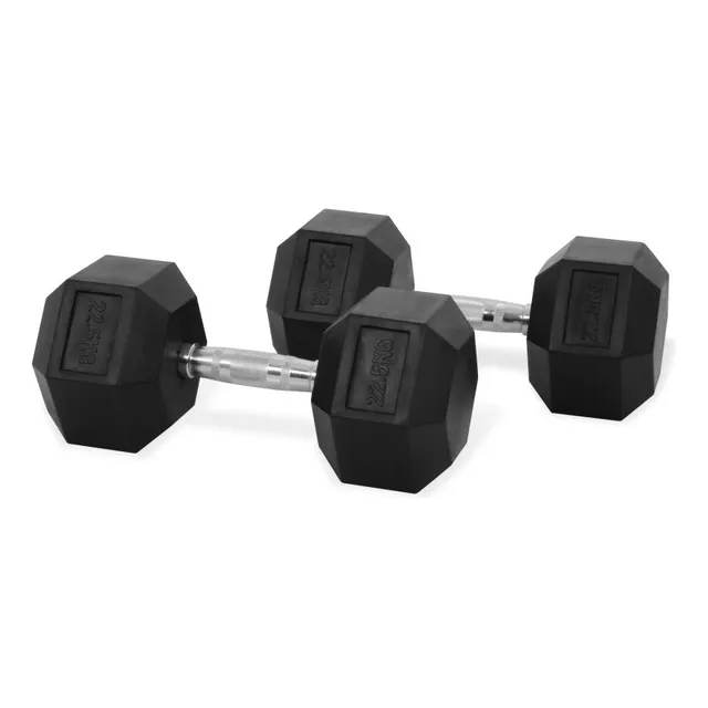 Mancuerna Hexagonal Fija 22.5 Kg-pesa Pesas-dumbell X 1 Piez Color Negro