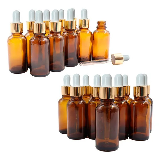 Frascos De Vidrio Con Gotario 30ml Ámbar X20 Botellas