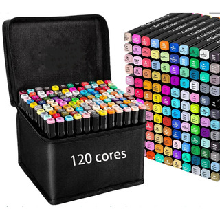 120 Marcadores De Cores Marcadores Coloridos De Ponta Dupla 120 Marcadores De Cores Marcadores Coloridos De Ponta Dupla