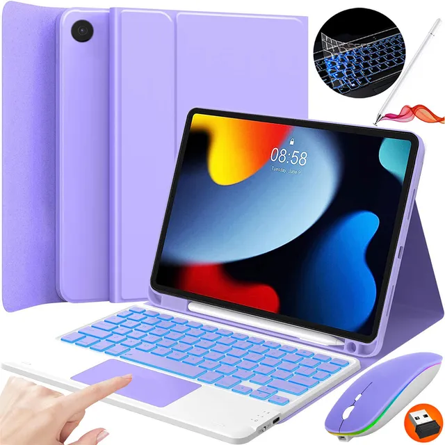 Funda Con Teclado Mouse+lapiz Para iPad 10.2 9ª/8ª/7ª Gen. Ñ