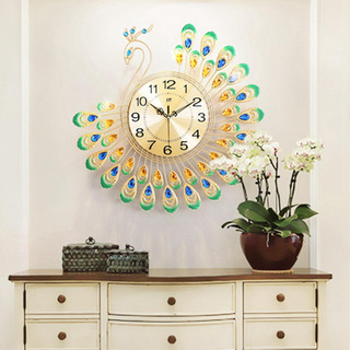 Reloj De Pared Moderno De Hierro, Diseño De Pavo Real, Tamañ Reloj De Pared Moderno De Hierro, Diseño De Pavo Real, Tamañ