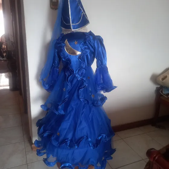Disfraz Princesa Hada Lunas Y Estrellas Azul Armador