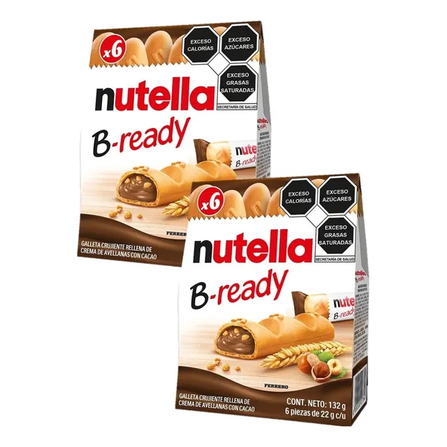 2 Cajas De Nutella B-ready X6 132g C/u Producto Importado