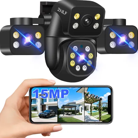 2nlf D1082 3 Lentes 15mp Cámara De Seguridad Wifi Exterior 360