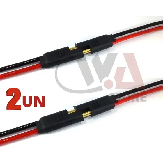 Cabo Conector 2 Vias Jack 10cm WA-Acessórios Automotivos