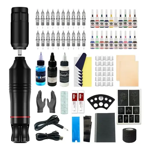 Kit Tatuagem X13 Máquina Profissional Completo Bivolt Tatto
