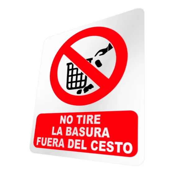 Letrero No Tire La Basura Fuera Del Cesto Señalización