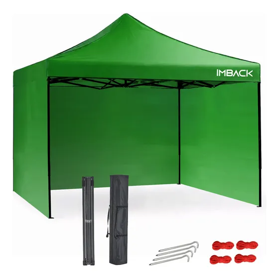 Gazebo Plegable reforzado 3x3 M con paredes Carpa Autoarmable Jardin Playa patio Toldo IMBACK