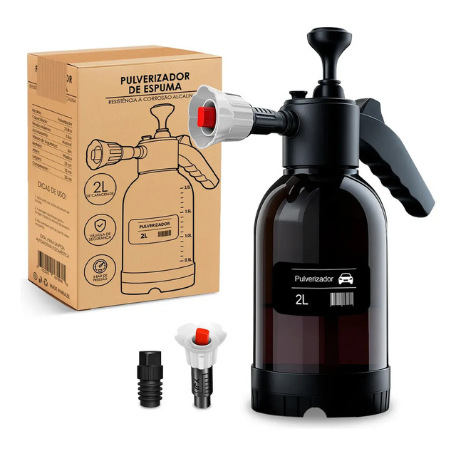 Pulverizador Bahrein Snow Foam Shampoozeira Manual 3 Em 1 Água Químicos E Espuma Cor Preto...