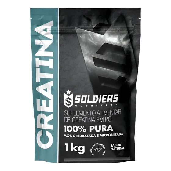 Creatina Monohidratada 1Kg Soldiers Nutrition 100% Pura Importada Alta Performance Músculo Treino