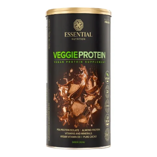 Veggie Cacao 455g Essential Proteína Amêndoa E Ervilha