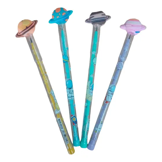 Lapiz Bensia 27591 Portaminas Planetas Espacio X4 Souvenir Grafito/negro