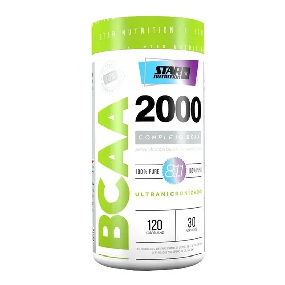 Bcaa 2000 X 120 Caps Star Nutrition Aminoácidos Sabor Neutro